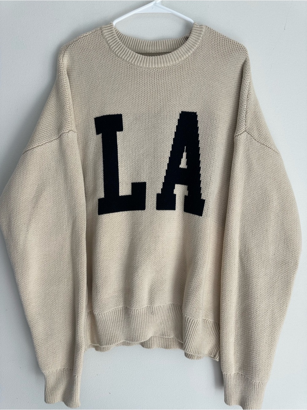 PacSun Cream Los Angeles Crew Neck Sweater